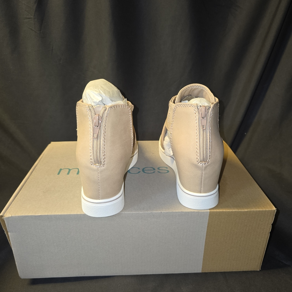 Maurices Tan Ankle Booties with Back Zipper